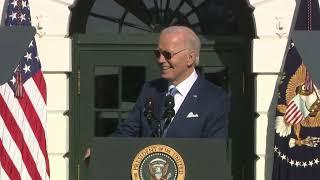 At Biden turkey pardon, POTUS has a message from the White House: 'Keep calm and gobble on.'