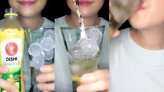 ASMR DRINK GREEN TEA DRINKING GULPING EATING SOUNDS SHOW NO TALKING NSP ASMR