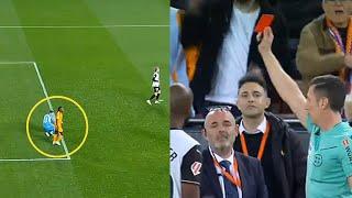 Vinicius Junior red card vs Valencia vs Real Madrid after pushing Stole Dimitrievski, Vini Red Card