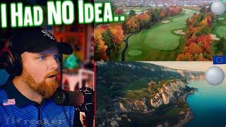 American Reacts to The Ten BEST Golf Courses in Europe