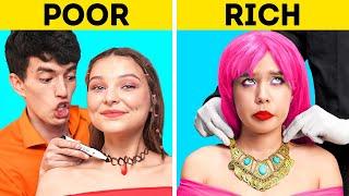 RICH VS. POOR CHALLENGE || Relatable Moments And Funny Hacks For Any Occasion