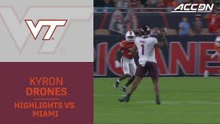 Virginia Tech QB Kyron Drones Highlights vs. Miami