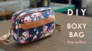 (ASMR) DIY - Boxy Crossbody Bag - How to make sling bag