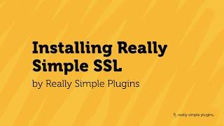 Really Simple SSL - Installation tutorial