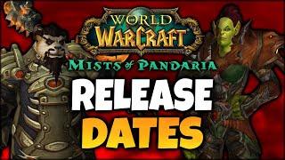Mists of Pandaria Launch Date and Pre Patch Info