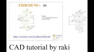 auto cad practice 2d drawing 06 / auto cad drawing / cad practice drawing