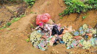 She was picking up bottles; she slipped and fell. Luckily, she wasn't injured.