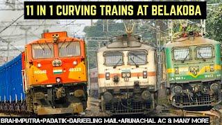 11 IN 1 CURVING ELECTRIC TRAINS AT BELAKOBA  || DARJEELING MAIL+BRAHMPUTRA MAIL + INTERCITY+ AC EXP