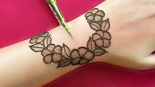 Very beautiful stylish back hand mehndi design | easy flowers mehndi design | Mehndi design | Mehndi