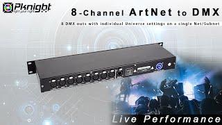 Overview of 8-channel Artnet node network controller