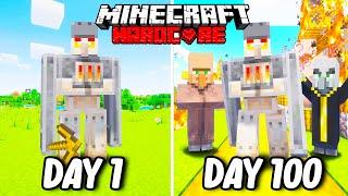 I Survived 100 Days as a FURNACE GOLEM in Hardcore Minecraft... Minecraft Hardcore 100 Days