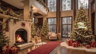 COZY FIREPLACE AMBIENCE CHRISTMAS  Music makes you happy at Christmas  Christmas Playlist