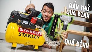 Máy Nén Nhỏ Xíu Có Tải Nổi Súng Bắn Đinh Makita AF301Z ??? Thử Phát Biết Ngay !!! Stanley DST100/8/6