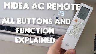 Midea Remote Control  All functions  and buttons explained