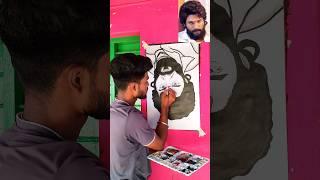 Allu Arjun  Pushpa 🪓 reverse painting #youtubeshorts #pushpa #shortsfeed #short #shorts #india