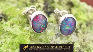 Gold Earrings, Green Earrings, Opal Stud Earrings - Australian Opal Direct | Worldwide Shipping