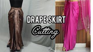 Drape skirt pattern | how to make draping skirt without dummy | Drape skirt cutting (part-1)