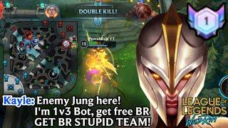 Kayle 1v9 BABYSITTING 4 IDIOTS on Wild Rift | vs Gragas Top Lane