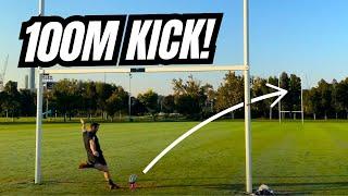 Longest Kick 100m | @rugbybricks  Rugby Kicking RBVortex Tee