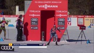 Jessie Diggins Wins Toblach 5K with Bjornsen in Third - Tour de Ski 2017