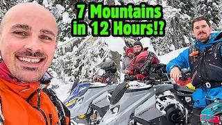 Snowmobiling 7 Mountains In ONE Day!?