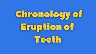 Trick to remember chronology of eruption of teeth | Dental anatomy