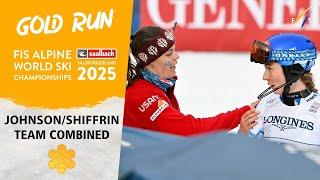 Johnson/Shiffrin climb from 4th to Team Combined gold | Saalbach 2025