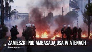 W stronę ambasady USA w Atenach poleciały bomby zapalające. Zamieszki w Grecji