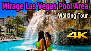  MIRAGE LAS VEGAS POOL AREA WALKING TOUR in 4K!!