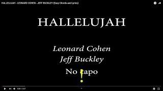 HALLELUJAH - LEONARD COHEN/JEFF BUCKLEY (easy Chords and Lyrics)