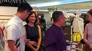 KAYE ABAD AND PAUL JAKE CASTILLO WITH DESIGNER PUEY QUIÑONES CUTS RIBBON FOR RUSTAN'S COLLAB | KUAN