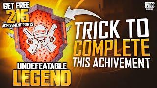 Free 215 Achievement Points | Trick to Complete Undefeated Legend Achievement |PUBGM