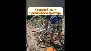 клумба из старого велосипеда