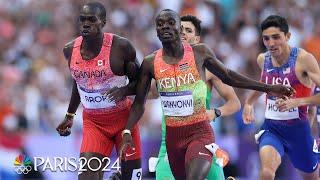 Emmanuel Wanyonyi wins men's 800m by 0.01 SECONDS over Marco Arop | Paris Olympics | NBC Sports