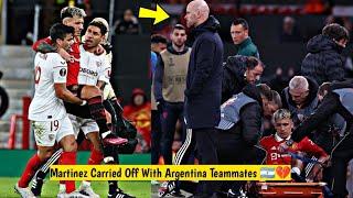 Lisandro Martínez Injury As he carried off the pitch by his Argentina teammates 