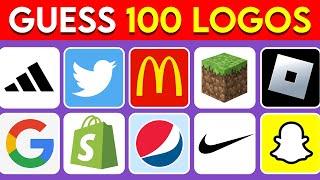 Guess the Logo in 3 Seconds | 100 Famous Logos | Logo Quiz 2023