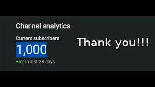 1000 SUBS!!! thanks everyone!