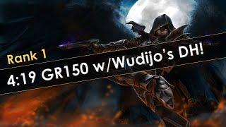 Diablo 3 Rank 1 4 Player GR150 in 4:19 with Wudijo's Support Demon Hunter!