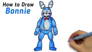 How to Draw Bonnie from Five Nights at Freddy's FNAF. Yulka Art drawings