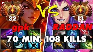 gpk (LINA) Mid vs RADDAN (ANTI-MAGE) Carry - Epic Battle Of Top Dota 2 Players - Z Dota 2