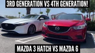 4th Generation vs. 3rd Generation | 2020 Mazda 3 Hatchback Races 2015 Mazda 6 Sport!