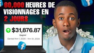 Comment Atteindre 60k Heures De Visionnages Sur Facebook en 2 heures | Monetisation Facebook