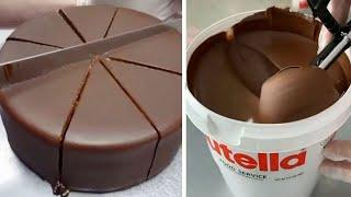 10+ Oddly Satisfying Chocolate Dessert Recipes From NUTELLA | Best Chocolate Cake Video