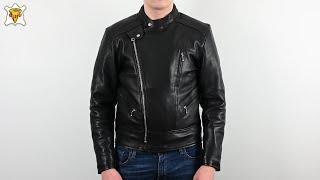 Goldtop '75 Lancer Leather Motorcycle Jacket - Black