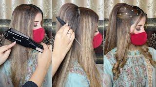 Engagement hairstyle for saree | wedding hairstyle indian open hair | front hairstyle for reception