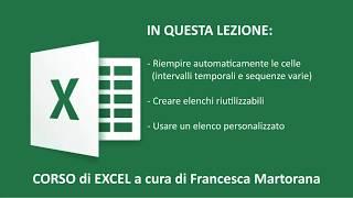 EXCEL tutorial 3: Riempimento automatico in Excel