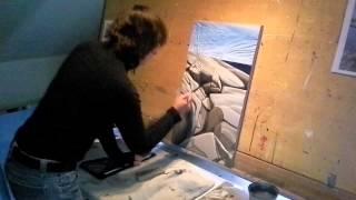 Painting a georgian bay sculpture