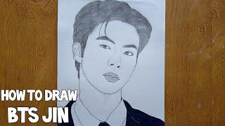 How to draw BTS Jin |Kim Seokjin Sketch step by step|How to draw Kim Seokjin easy step by step |김석진