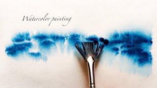 abstract blue painting .simple watercolor painting