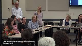 Concord Carlisle Joint School Committee - October 1, 2019